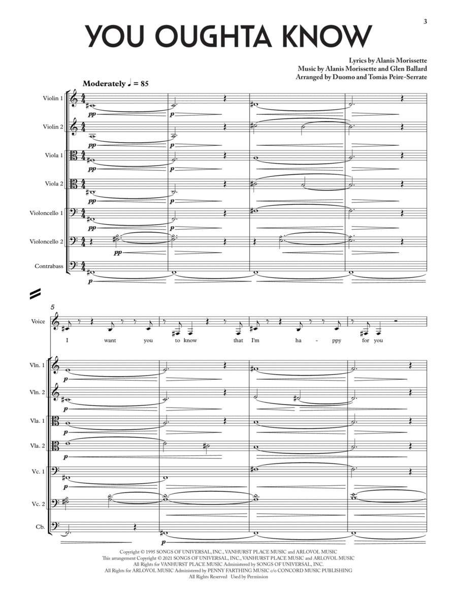 You Oughta Know (from the Netflix series Bridgerton) - Conductor Score (Full Score) String Quartet scores gallery preview page 1