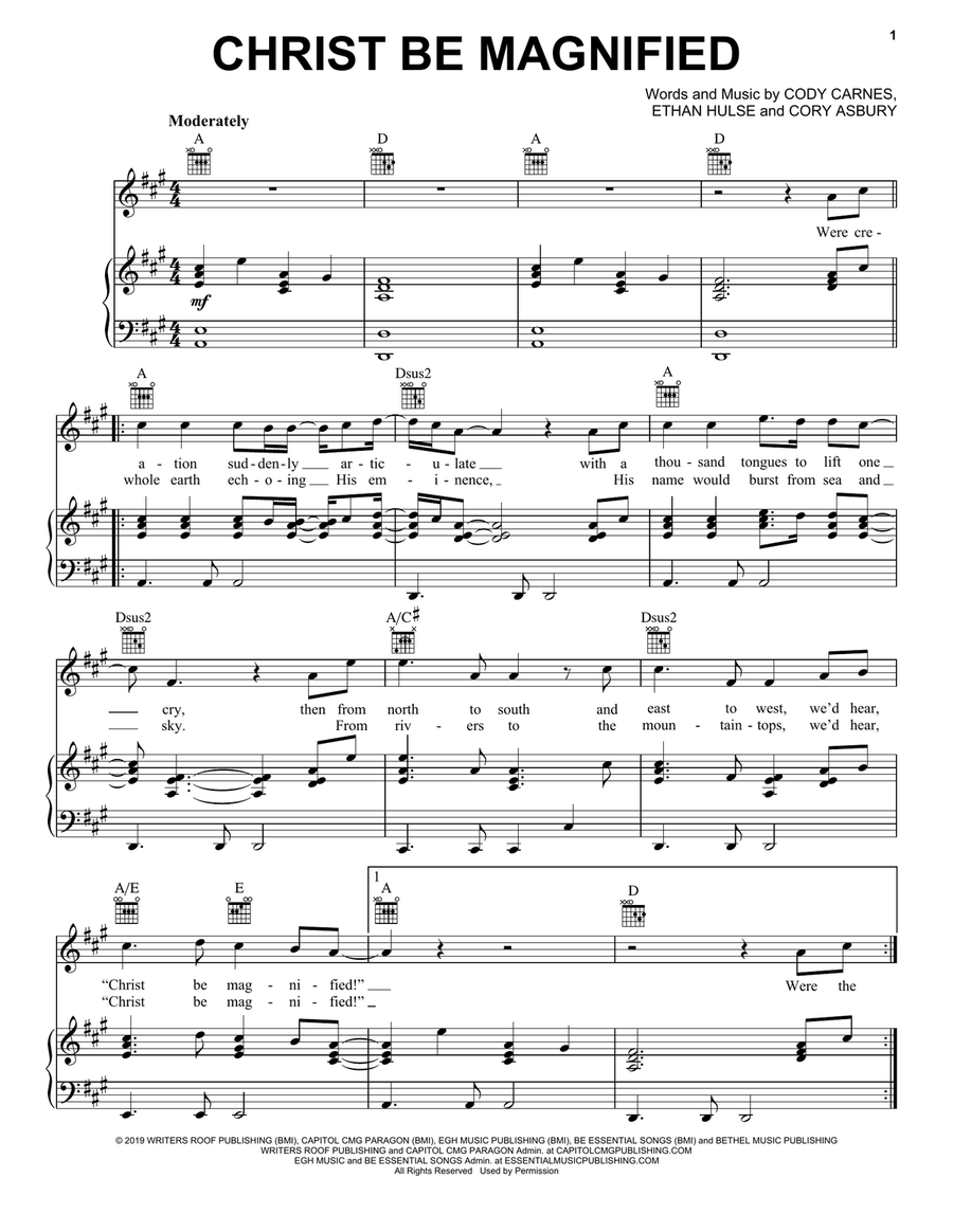 Christ Be Magnified Christ Be Magnified Piano, Vocal, Guitar scores gallery preview page 1