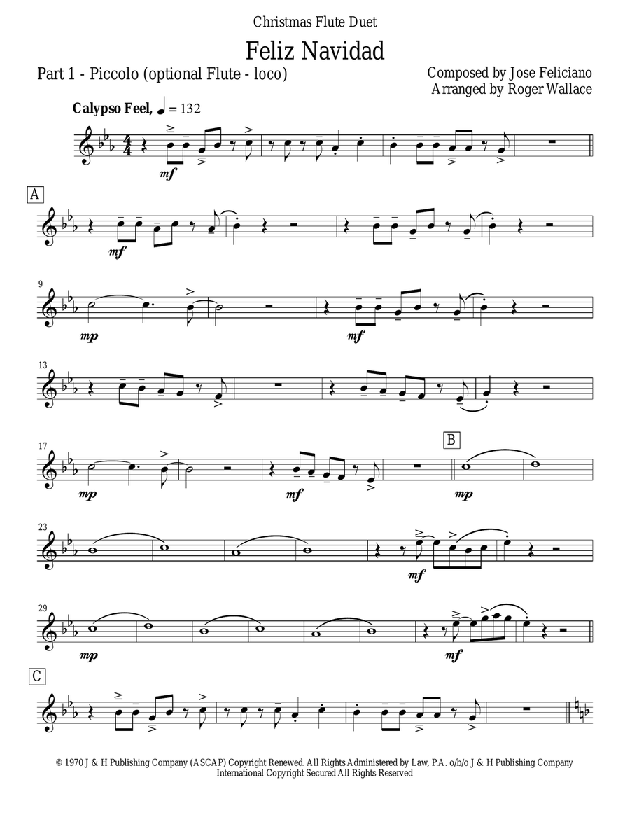 Feliz Navidad Feliz Navidad Flute Duet scores gallery preview page 5