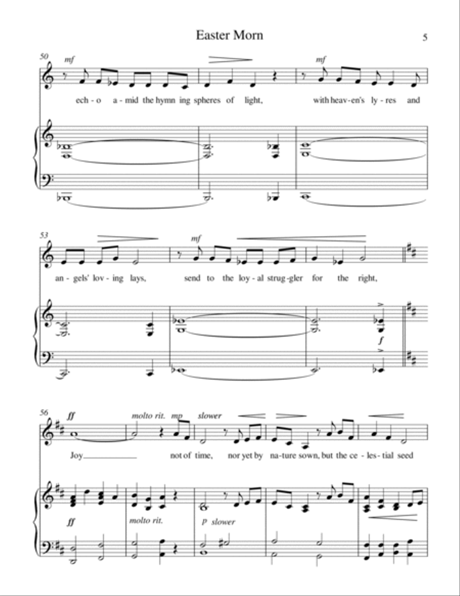 Easter Morn medium low voice Low Voice scores gallery preview page 6