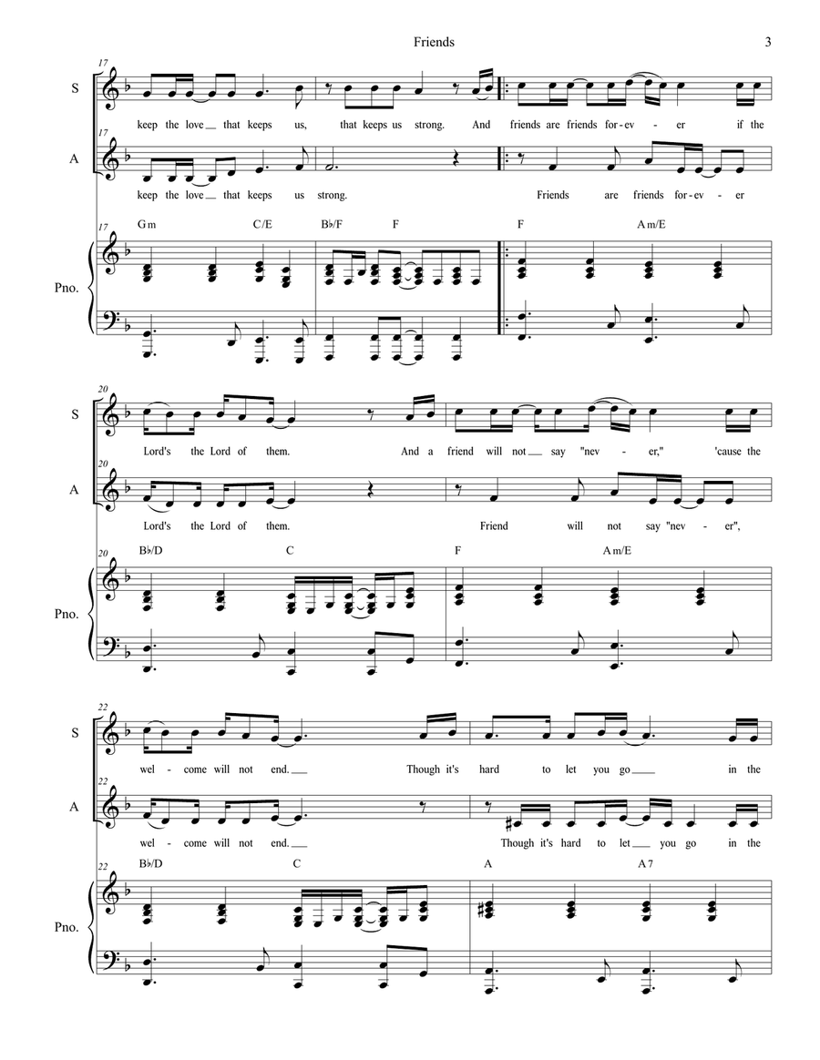 Friends Friends Alto Voice scores gallery preview page 3