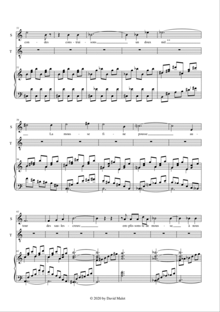 Chanson de noces dans les bois, op 11 n. 3 Vocal Duet scores gallery preview page 5