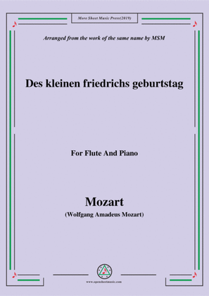 Mozart-Des kleinen friedrichs geburtstag,for Flute and Piano