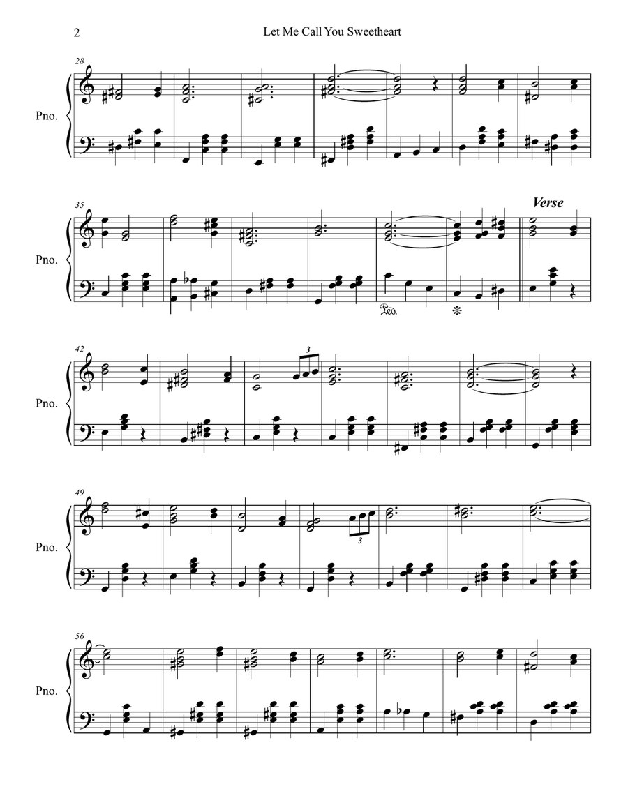 Let Me Call You Sweetheart Piano Solo scores gallery preview page 2