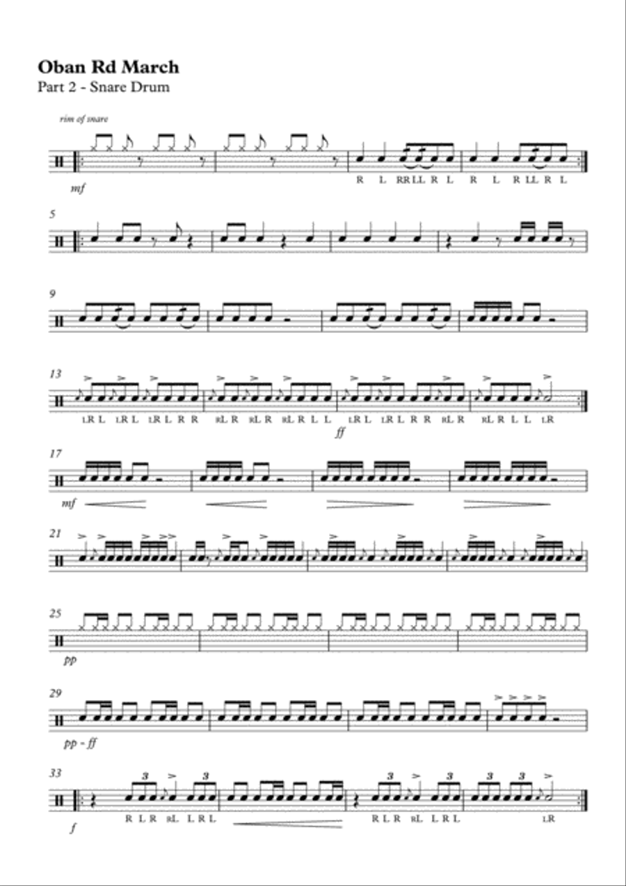 Oban Rd March Drum Set scores gallery preview page 2