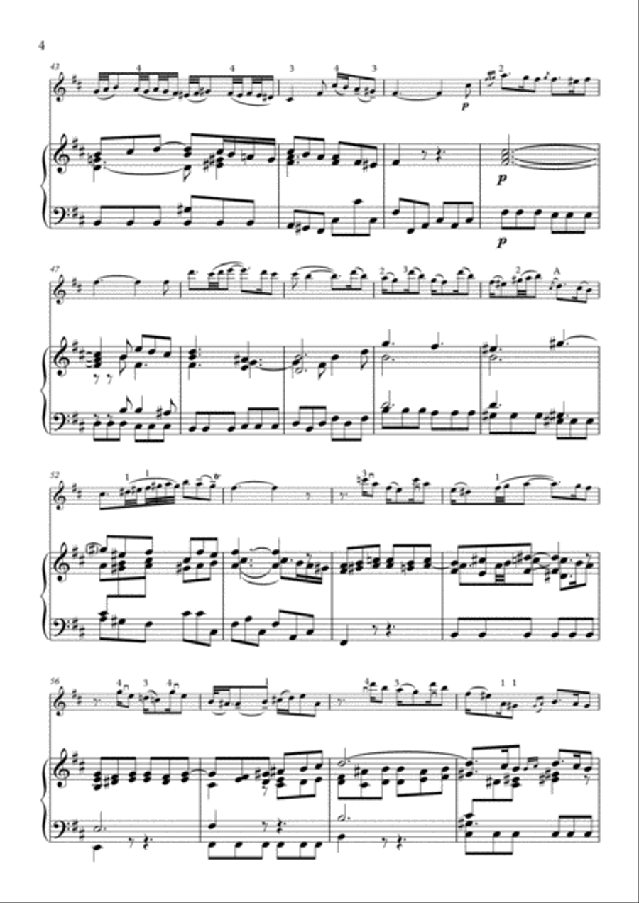 Bach-Pokhanovski Aria from St. Matthew's Passions arranged for violin and piano Violin Solo scores gallery preview page 4