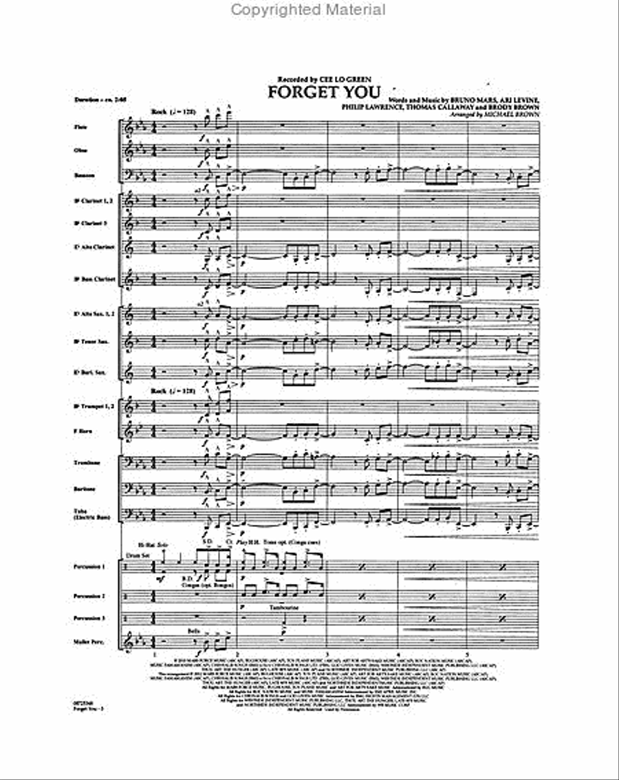 Forget You Forget You Concert Band scores gallery preview page 2