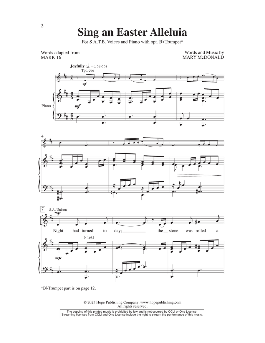 Sing an Easter Alleluia Sing an Easter Alleluia 4-Part scores gallery preview page 2
