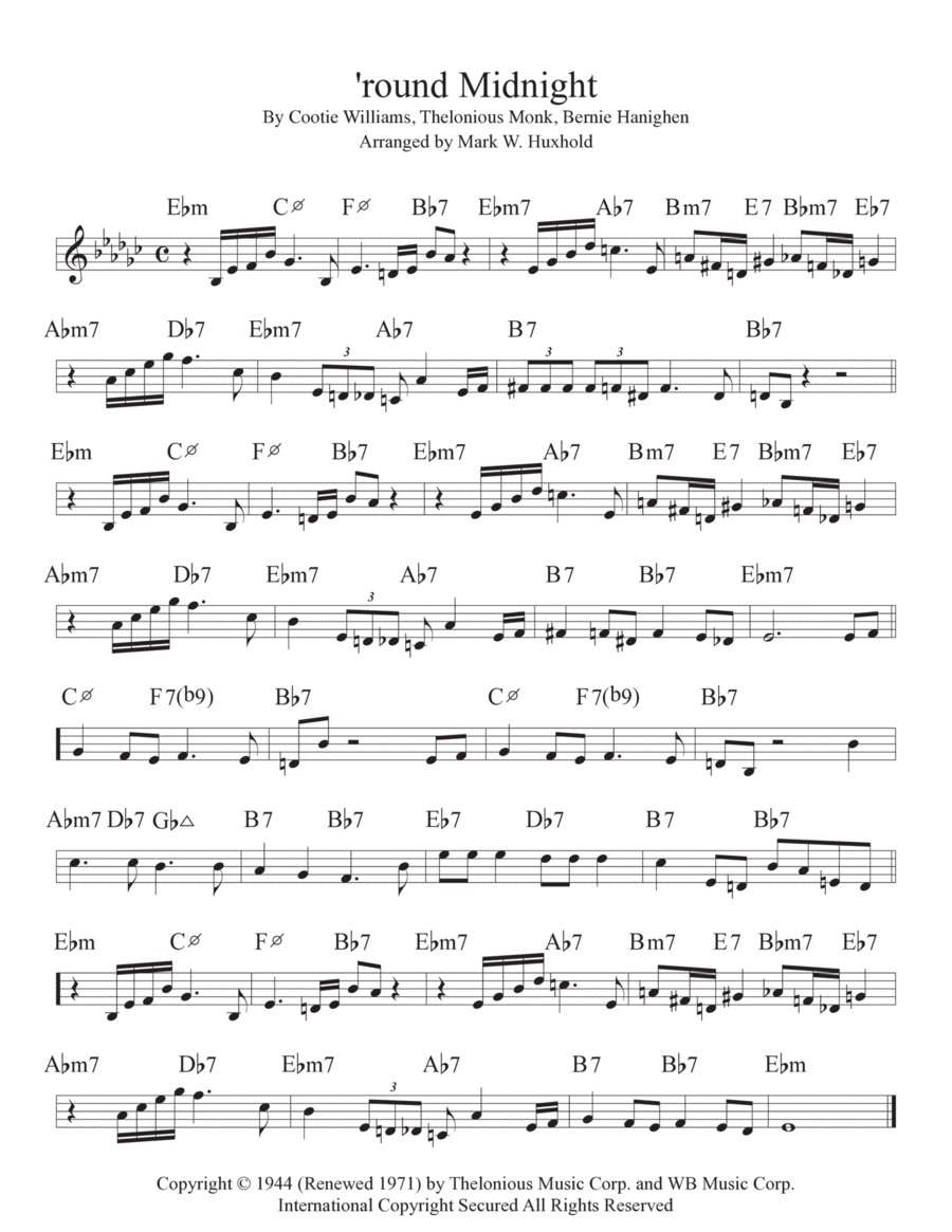 'round Midnight Piano scores gallery preview page 1