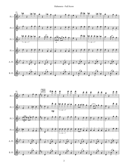Habanera from CARMEN (for flute ensemble) image number null