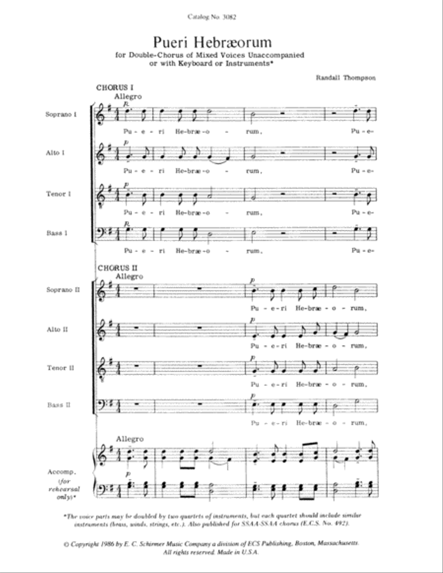 Pueri Hebraeorum 4-Part scores gallery preview page 2