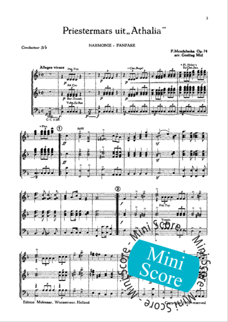 Priestermarsch Uit Athalia Fanfare Band scores gallery preview page 5