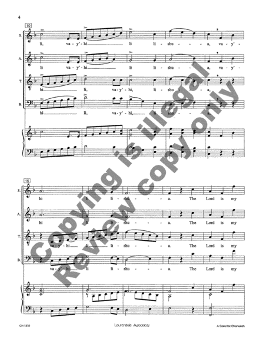 A Carol for Chanukah 4-Part scores gallery preview page 11