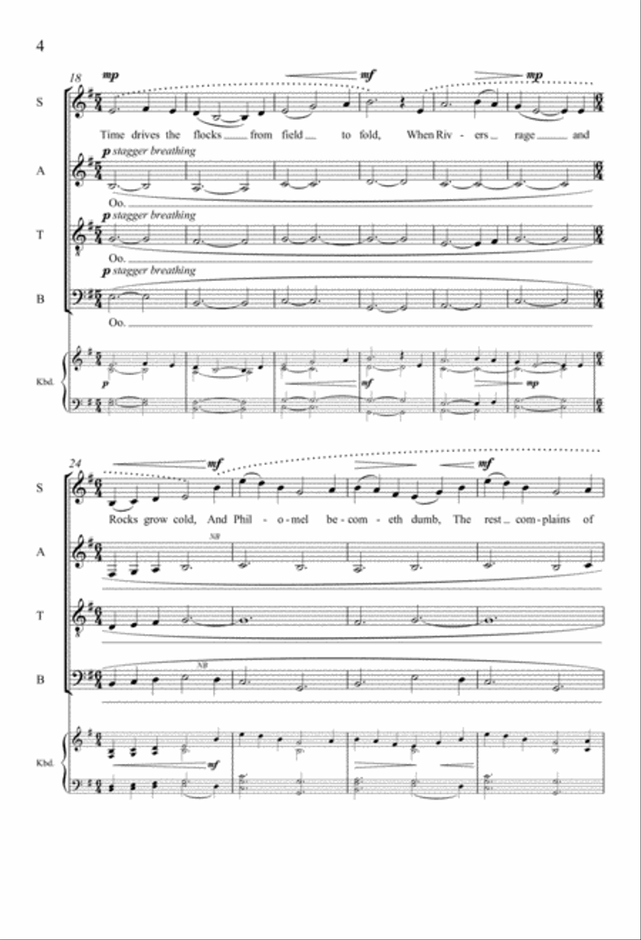 The Nymph's Reply to the Shepherd 4-Part scores gallery preview page 4