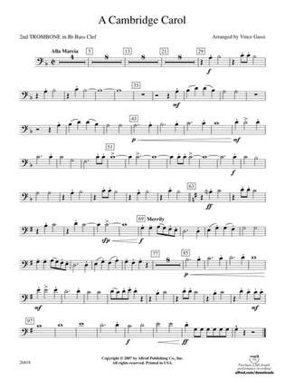 A Cambridge Carol: (wp) 2nd B-flat Trombone B.C.