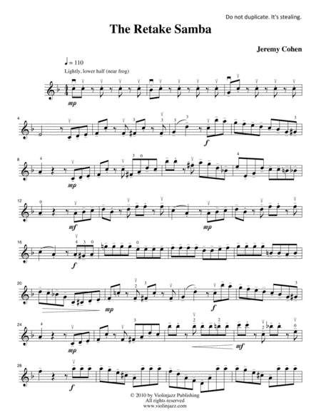 Retake Samba (solo violin)