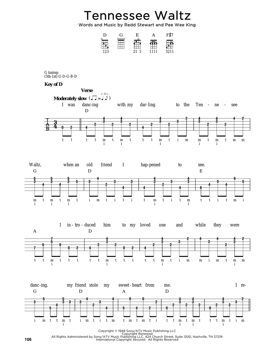 Tennessee Waltz Banjo scores gallery preview page 1
