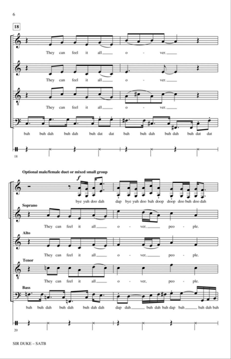 Sir Duke (arr. Paul Langford) 4-Part scores gallery preview page 5