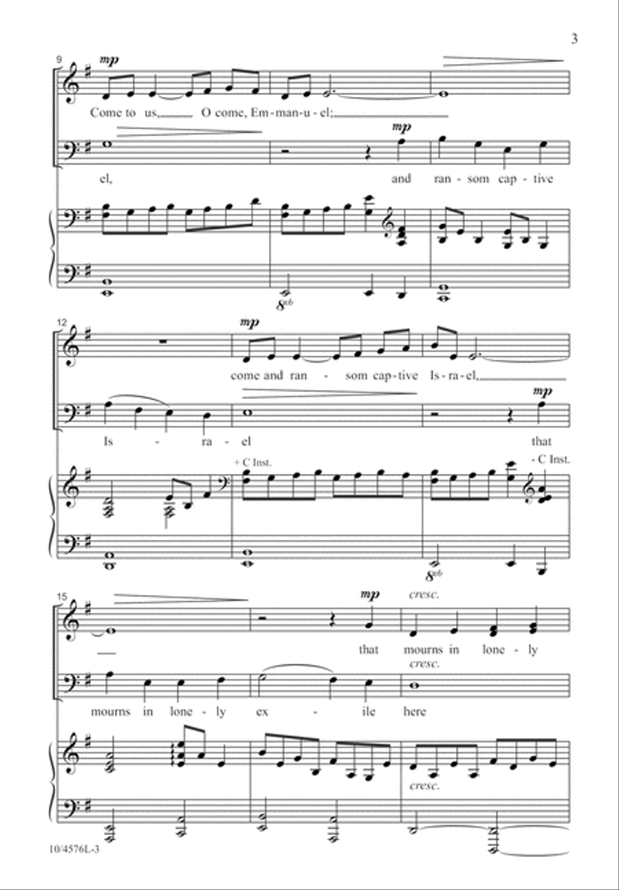 Come to Us, Emmanuel Come to Us, Emmanuel 4-Part scores gallery preview page 4