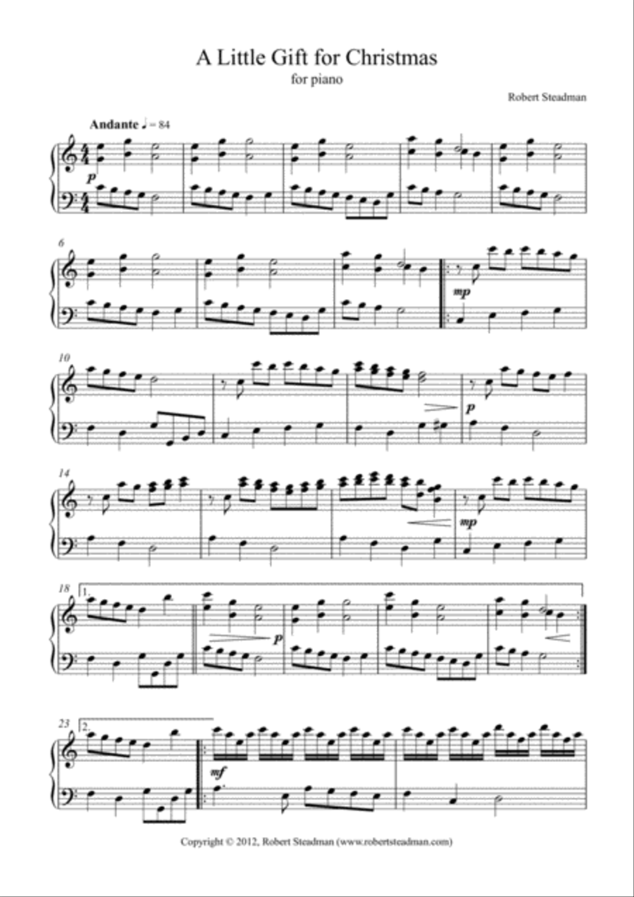 A Little Gift for Christmas Piano Solo scores gallery preview page 1