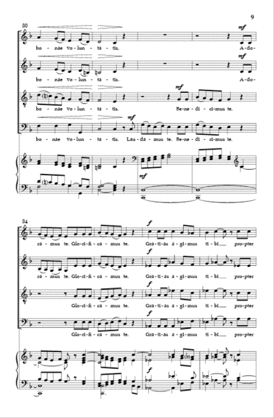 Mass in F Major 4-Part scores gallery preview page 8
