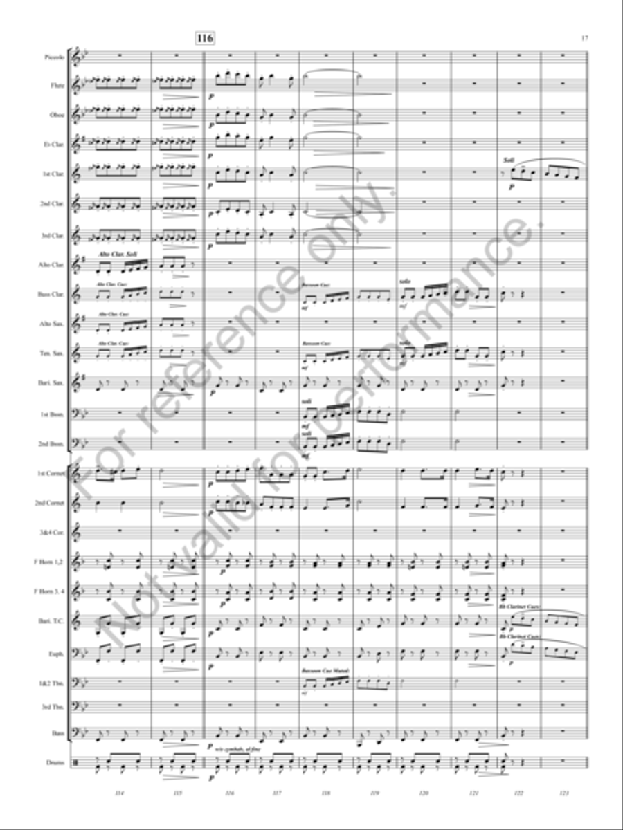 Marching Through Georgia Concert Band scores gallery preview page 14