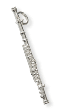 Silver pendant : flute
