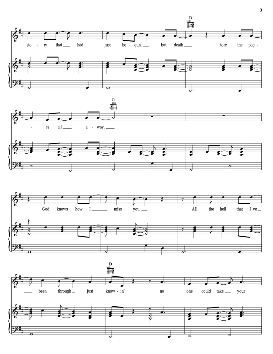 Who You'd Be Today Piano, Vocal, Guitar scores gallery preview page 3