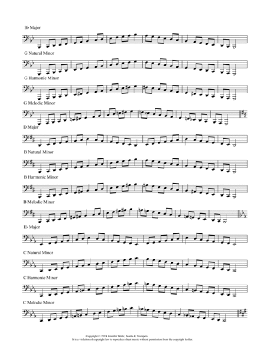Major and Minor Scales for Tubas Tuba scores gallery preview page 2