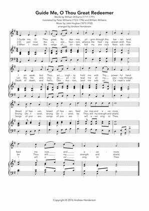 Guide me, O thou great redeemer (easy piano with voice)