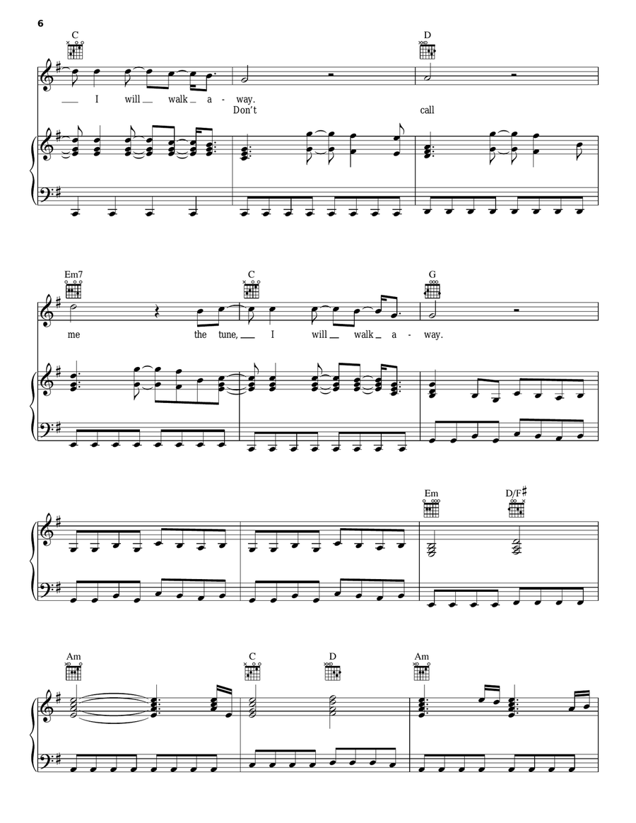 One Country Piano, Vocal, Guitar scores gallery preview page 6