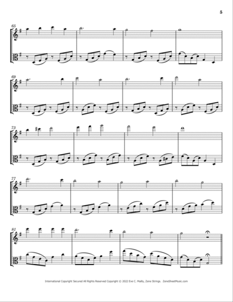 Deck the Halls - Duet for Violin & Viola String Duet scores gallery preview page 5