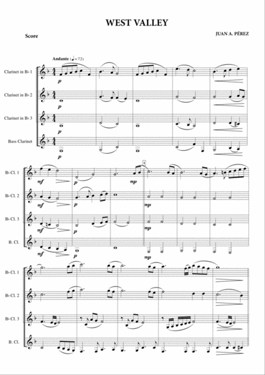 West Valley Clarinet Quartet scores gallery preview page 2