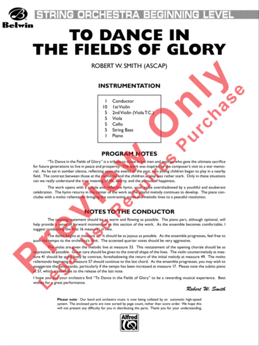 To Dance in the Fields of Glory String Orchestra scores gallery preview page 2