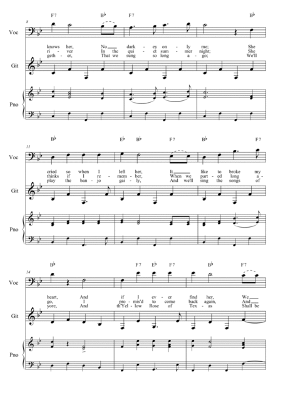 Yellow Rose of Texas Voice Solo scores gallery preview page 2