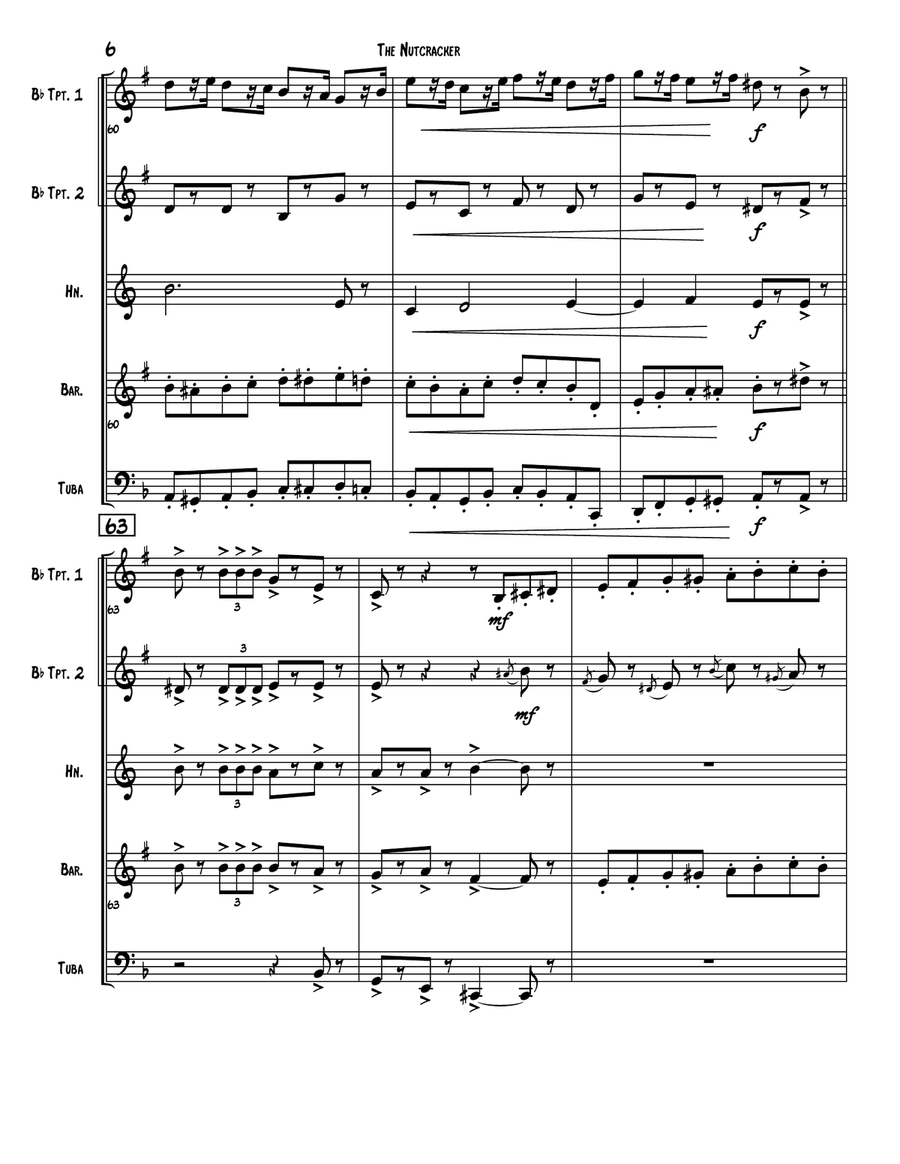 The Nutcracker Brass Quintet scores gallery preview page 6