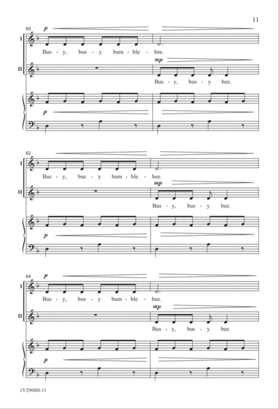 Busy, Busy Bumblebee 2-Part scores gallery preview page 12