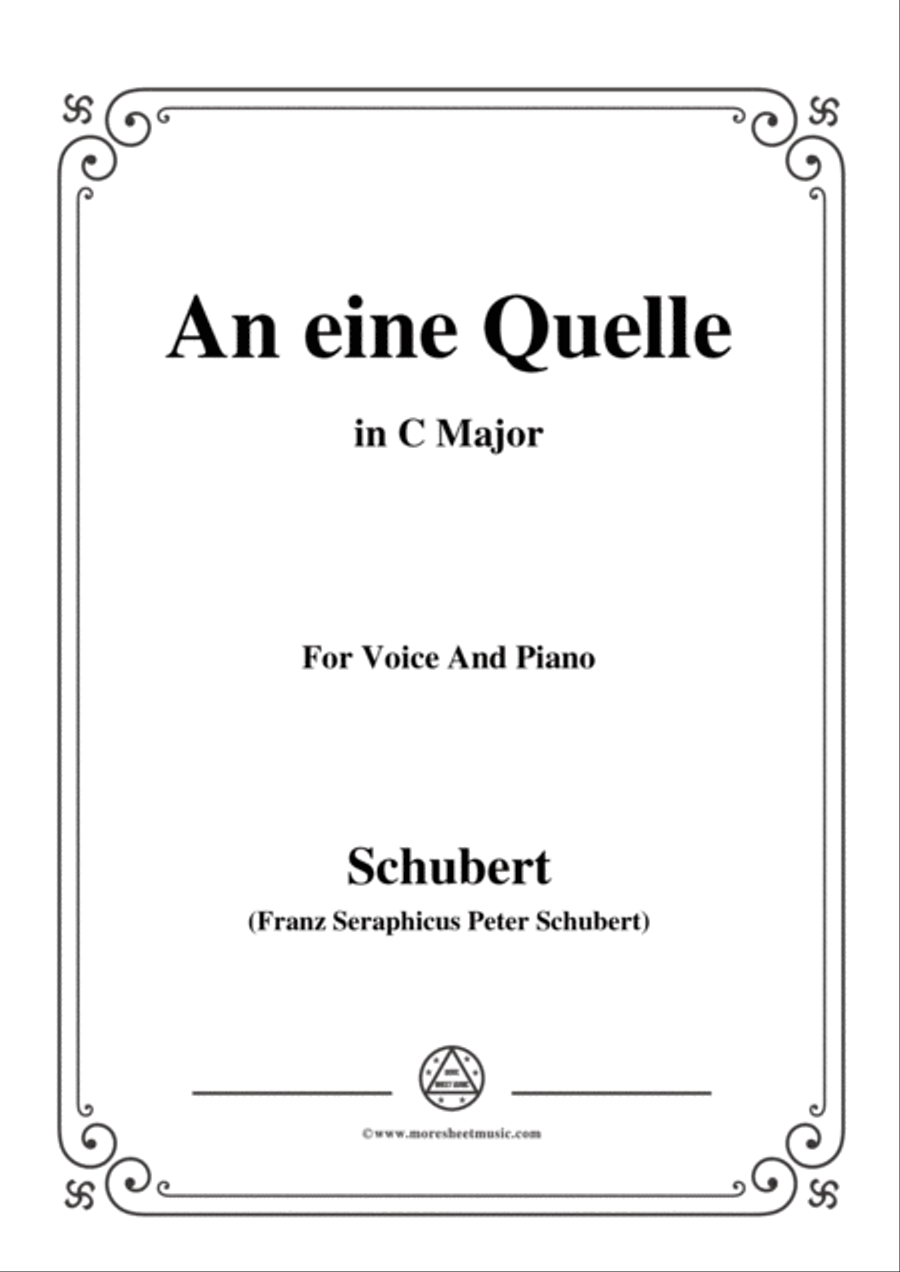 Schubert-An eine Quelle,in C Major,Op.109 No.3,for Voice and Piano Voice Solo scores gallery preview page 1