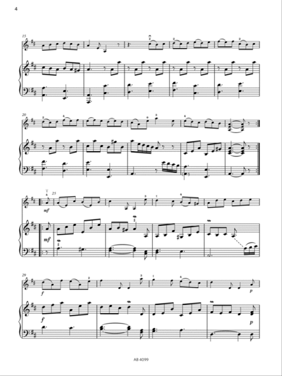 Giga (Grade 5, A1, from the ABRSM Violin Syllabus from 2024) Violin Solo scores gallery preview page 4