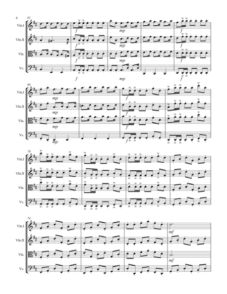Handel – Music for the Royal Fireworks (for String Quartet) image number null