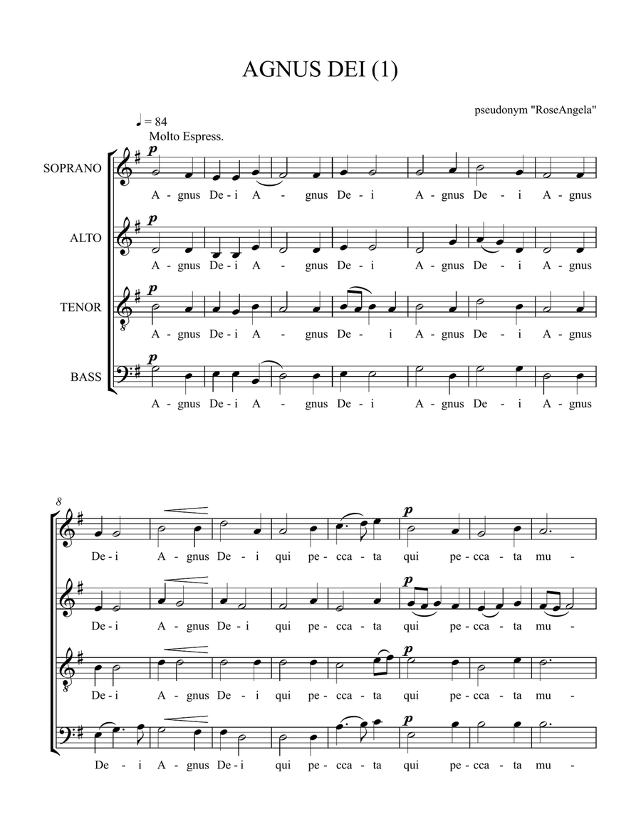 Agnus Dei 4-Part scores gallery preview page 3