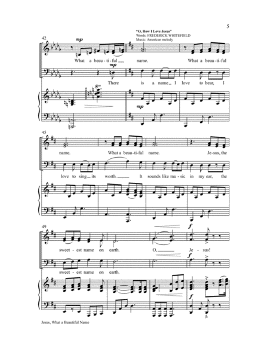 Jesus, What a Beautiful Name 3-Part scores gallery preview page 5