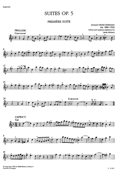 Suites op. 5 pour flute trav. (flute o bec, hautb