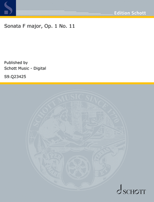 Book cover for Sonata F major, Op. 1 No. 11