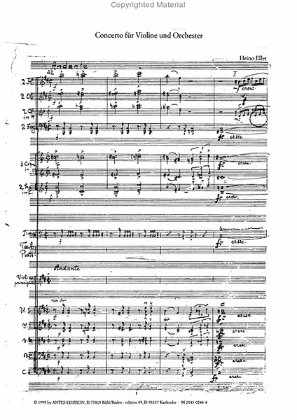 Violinkonzert h-moll 1933 / Concerto fur Violine und Orchester