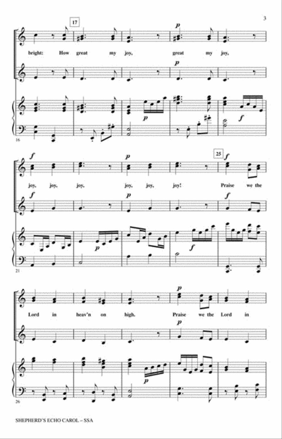 Shepherd's Echo Carol SSA scores gallery preview page 3