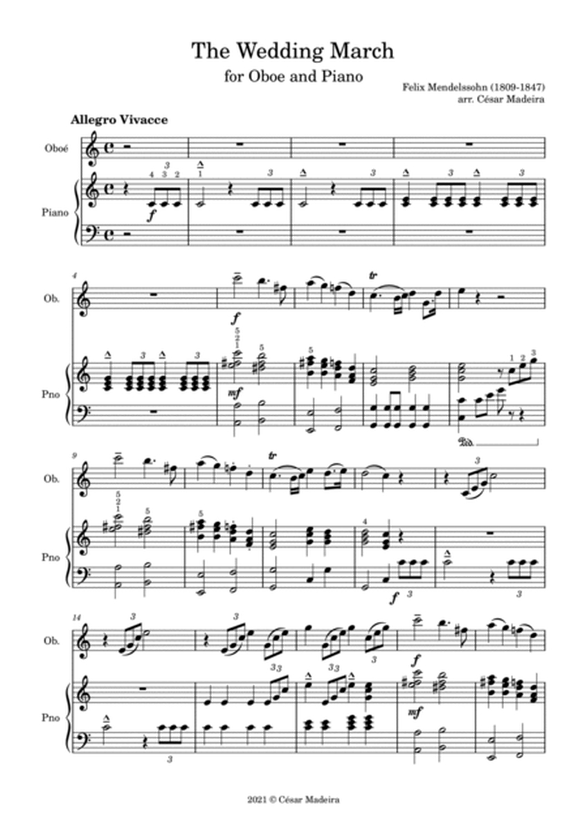 The Wedding March - Oboe and Piano (Full Score) image number null