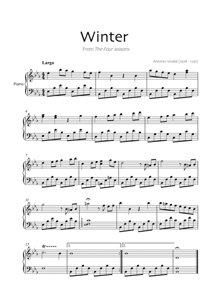 Winter (The four seasons) - Easy piano image number null