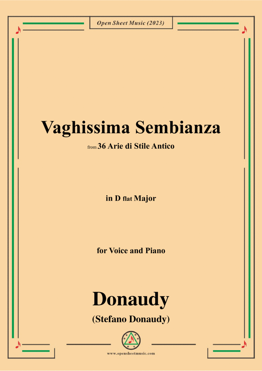 Donaudy-Vaghissima Sembianza,in D flat Major