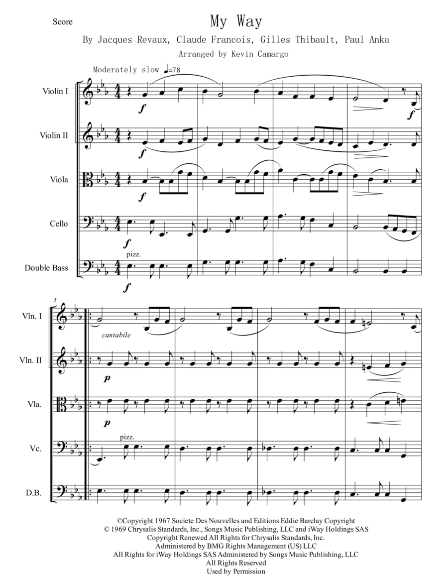 My Way String Orchestra scores gallery preview page 1
